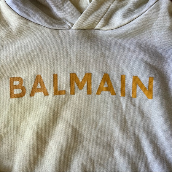 Balmain Ombré Logo Kids Hoodie And Shorts Set Size 6a Yellow Unisex Tie Dye - Picture 4 of 12